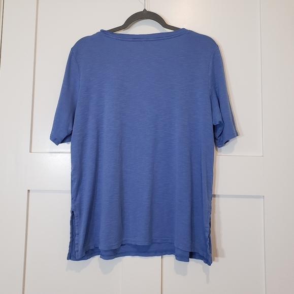 J.Jill Pima Scoop-Neck Elbow-Sleeve Tee Shirt Blue Size Large 100% Pima … - Picture 8 of 10